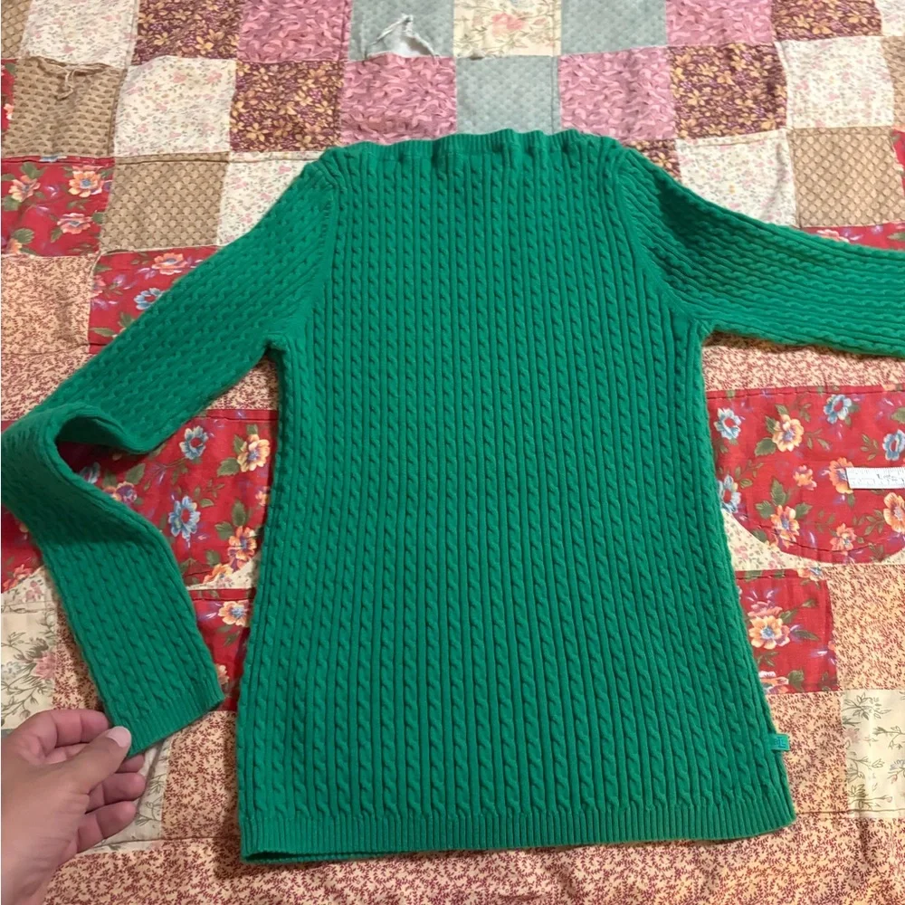 Ralph Lauren Bright Green Cable-Knit Crewneck Sweater - Picture 2 of 6